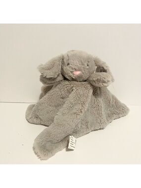Kellytoy Bunny Lovey Rattle Soft Security Blanket Cuddle Plush Baby Boy Gray Toy
